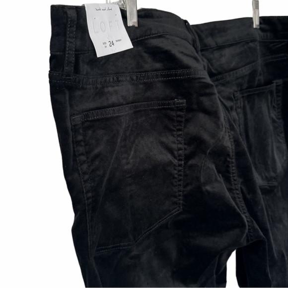 LOFT Plus Black Midrise Velour Skinny Pants size 22 NWT - Picture 11 of 16